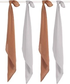 Jollein Hydrofiele Doek Small 70x70cm Bamboe Katoen - Caramel - 4 Stuks -Baby Peuter Winkel 1007x1200