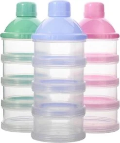 Merkloos Melkpoeder Doseerdoosje - Set Van 2 - BPA Vrij - Blauw - 4 Lagen -Melkpoeder Toren - Babypoeder Bewaarbakje - Reisbox - Dispenser - Poedertoren -Baby Peuter Winkel 1009x1200 4