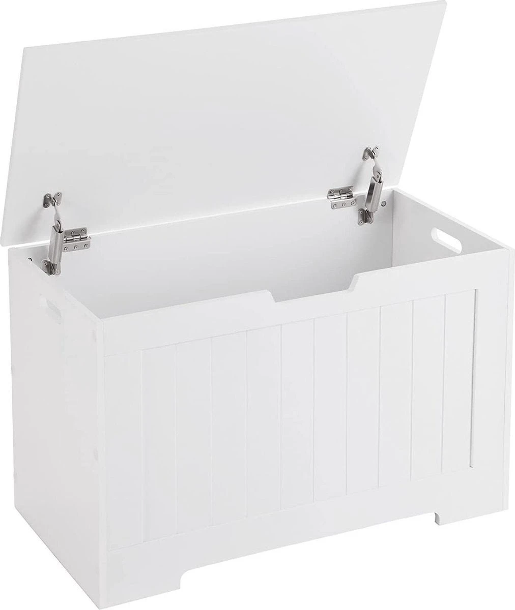 Zaza Home Speelgoedkist, Opbergkist, Zitbank Met Grote Capaciteit, Wit 3 Zaza Home Speelgoedkist, Opbergkist, Zitbank Met Grote Capaciteit, Wit