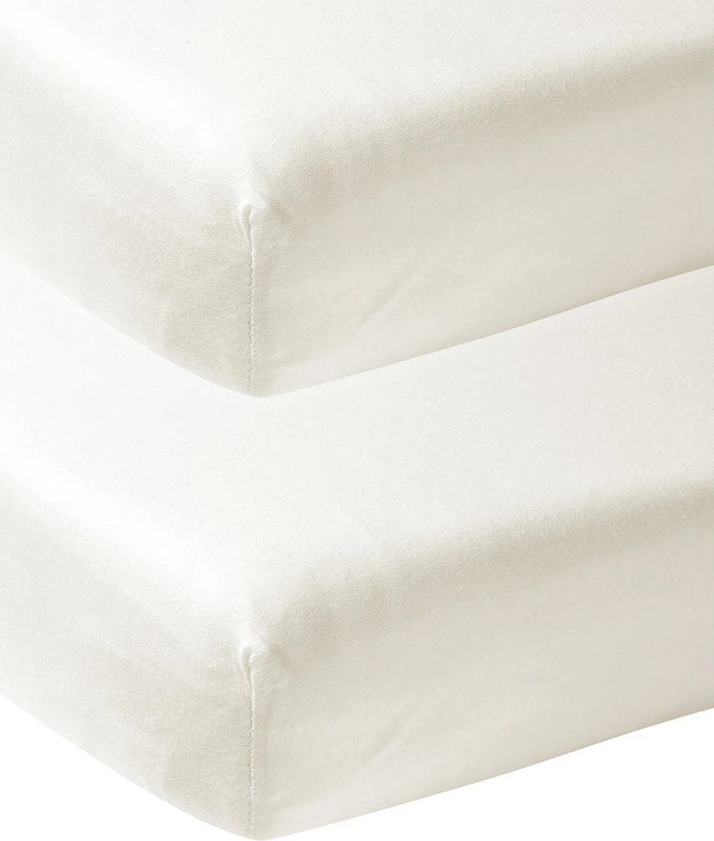 Meyco Jersey Hoeslaken Wieg - 2-pack - Offwhite - 40x80/90cm 3 Meyco Jersey Hoeslaken Wieg - 2-pack - Offwhite - 40x80/90cm