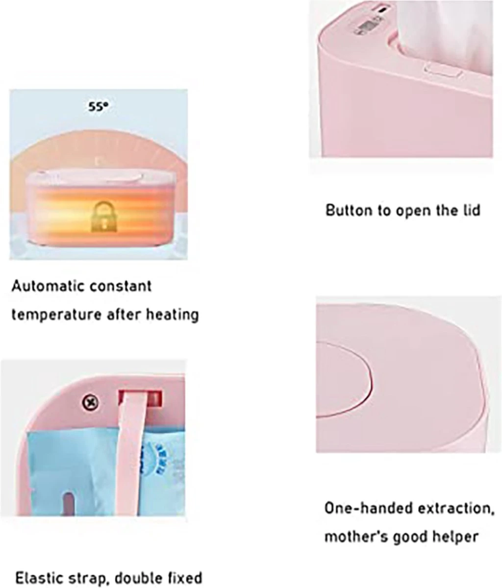 Deluqse Billendoekjes Verwarmer - Wit - Billendoekjesdoos - Lotiondoekjes - Temperatuur Instelbaar 8 Deluqse Billendoekjes Verwarmer - Wit - Billendoekjesdoos - Lotiondoekjes - Temperatuur Instelbaar - Afbeelding 6