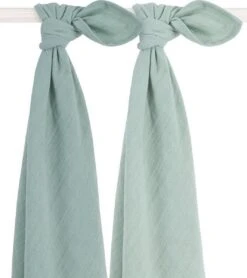 Jollein Hydrofiele Doek Large 115x115cm Bamboe Katoen - Ash Green - 2 Stuks