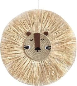 BaykaDecor - Luxe Tijger Kinderkamer Decoratie - Wanddecoratie - Muurdecoratie - Baby - Dierenkop - Raffia Wandhanger - 50 Cm