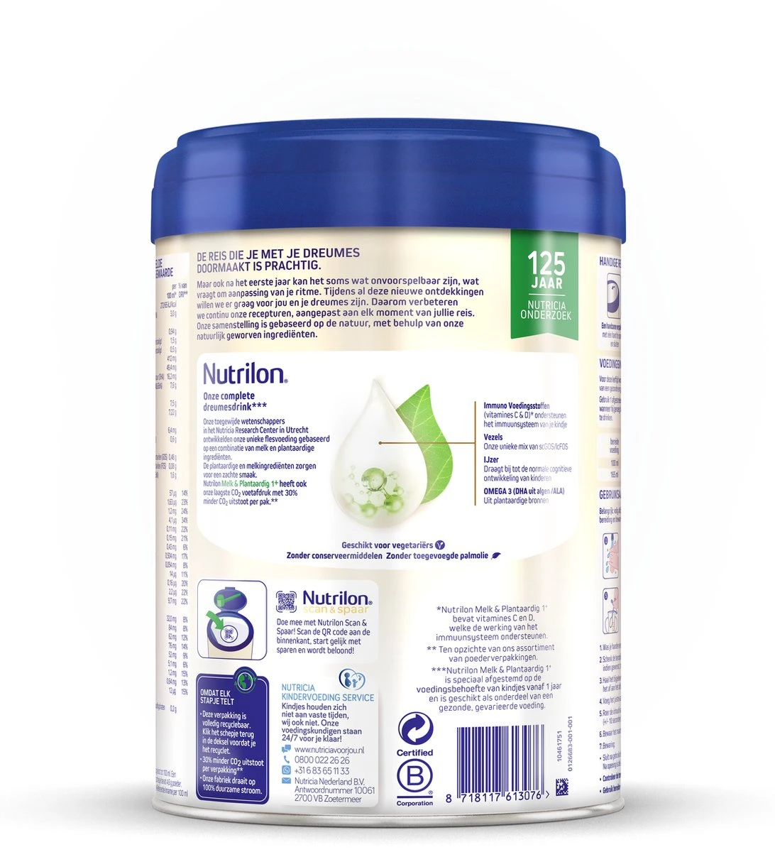 Nutrilon Melk & Plantaardig 1+ - Dreumesdrink Vanaf 12 Maanden - 800 Gram 5 Nutrilon Melk & Plantaardig 1+ - Dreumesdrink Vanaf 12 Maanden - 800 Gram - Afbeelding 3