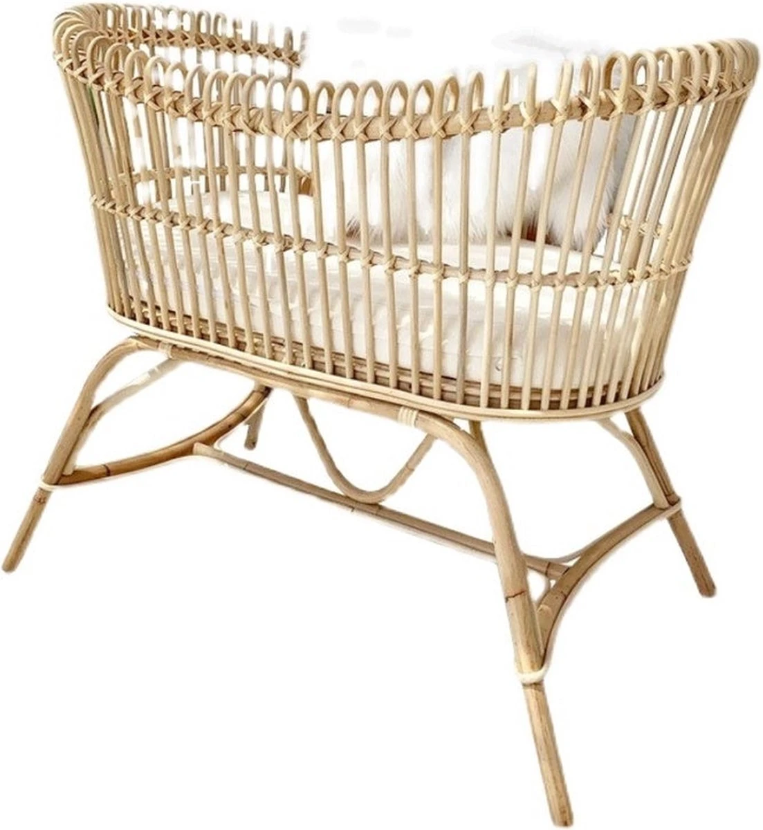 House Of Tods Wieg Lena Rotan - Handgemaakt - Babykamer - Kinderkamer Baby - Exclusief - Baby - 2021 - Duurzaam - Cadeau - Natuurlijk - Incl Matras 8 House Of Tods Wieg Lena Rotan - Handgemaakt - Babykamer - Kinderkamer Baby - Exclusief - Baby - 2021 - Duurzaam - Cadeau - Natuurlijk - Incl Matras - Afbeelding 6