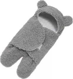 BonBini´s Teddy Bear Wikkeldeken Newborn - Zachte Grijze Teddy Beer Inbakerdoek Newborn Baby - 3-6 Maanden - Grijs -Baby Peuter Winkel 1111x1200 4