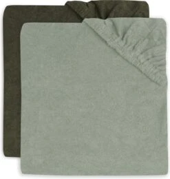 Jollein Aankleedkussenhoes Badstof 50x70cm - Ash Green/Leaf Green - 2 Stuks