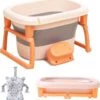 FOXSPORT Babybadje - Inklapbaar Bad - Bad Baby - Zitbad - Bath Bucket - Opvouwbaar Bad Kinderen - Baby Badje - Opvouwbaar Bad Baby - Opvouwbaar Bad - Baby Badkussen - Oranje -Baby Peuter Winkel 1154x1200
