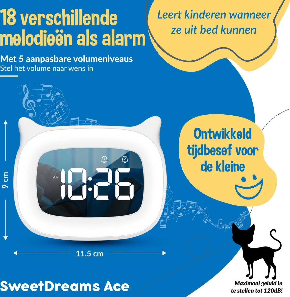 SweetDreams™ Ace Wit Slaaptrainer Kinderen – Slaapwekker Met 18 Liedjes – Wake Up Light - Kinderwekker - Nachtlamp Dimfunctie – Lichtwekker - Nightlight - Tijdloos Design – 2023 Model 4 SweetDreams™ Ace Wit Slaaptrainer Kinderen – Slaapwekker Met 18 Liedjes – Wake Up Light - Kinderwekker - Nachtlamp Dimfunctie – Lichtwekker - Nightlight - Tijdloos Design – 2023 Model - Afbeelding 2