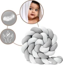 Bedbumper - Bedomrander - Bedbumper Ledikant - Bedbumper Gevlochten - Boxomrander - Babykamer Accessoires - 2 Meter - Katoen - Grijs/wit 8 Bedbumper - Bedomrander - Bedbumper Ledikant - Bedbumper Gevlochten - Boxomrander - Babykamer Accessoires - 2 Meter - Katoen - Grijs/wit -Baby Peuter Winkel 1173x1200 2