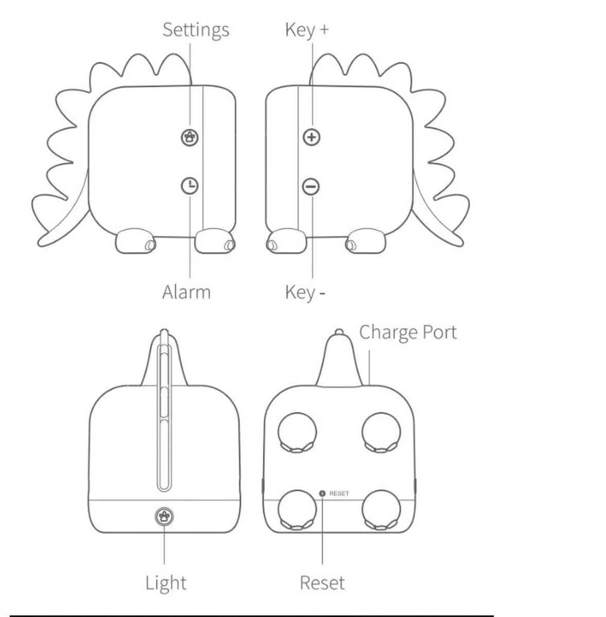 Slaaptrainer 3 In 1- Wakker Licht, Wekker En Nachtlamp-Blauw Dino Ontwerp 8 Slaaptrainer 3 In 1- Wakker Licht, Wekker En Nachtlamp-Blauw Dino Ontwerp - Afbeelding 6