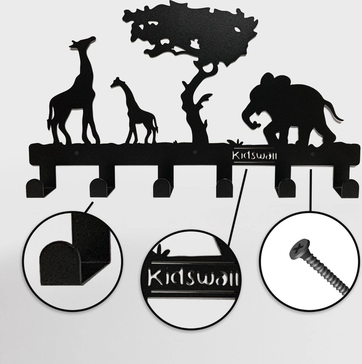 Kinderkapstok - Safari - Kinderkapstok Haakjes - Babykamer Kapstokken - Babykamer - 6 Haken – Design Kapstokken - Inclusief Bevestigingsmateriaal – Wandkapstok - Babykameraccessoires - Kinderkamer Haakjes - Zwart - Modern 5 Kinderkapstok - Safari - Kinderkapstok Haakjes - Babykamer Kapstokken - Babykamer - 6 Haken – Design Kapstokken - Inclusief Bevestigingsmateriaal – Wandkapstok - Babykameraccessoires - Kinderkamer Haakjes - Zwart - Modern - Afbeelding 3