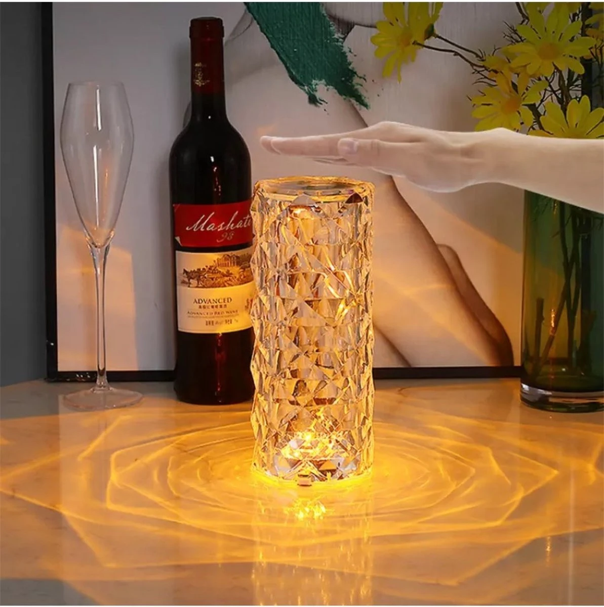 Merkloos Crystal Led Touch Lamp - Oplaadbaar Met Afstandsbediening 9 Merkloos Crystal Led Touch Lamp - Oplaadbaar Met Afstandsbediening - Afbeelding 7