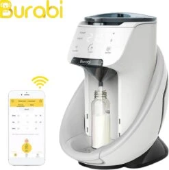 BURABI Automatische Baby Fles Maker | Fles Voeding Apparaat | Baby Senseo | Met App | Baby Verzorging | Baby Melk | Fles Bereiding | Babymelk | Baby Voeding