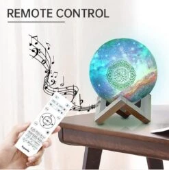 EQUANTU Tafellamp Bedienbaar Via App - Tafellamp Industrieel Draadloos - Kindertafellamp - Koran Lamp 7 Kleuren - Koran Speaker - Koran Lamp - Sterrenhemel - Nacht Lamp - Bluetooth Speaker - Projector Lamp - Dimbaar - Incl. Afstandsbediening - 15 CM -Baby Peuter Winkel 1196x1200 14