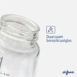 Difrax Glazen Babyfles 200 Ml Wide - Anti-Colic - Wit - 1 Stuk -Baby Peuter Winkel 1196x1200 26