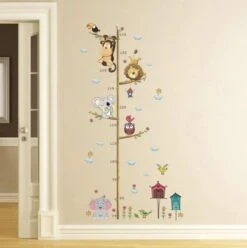 WiseGoods - Muurstickers Slaapkamer - Groeimeter Kinderkamer - Lengtemeter Kind - Muurstickers Dieren - Voor Jongen En Meisje