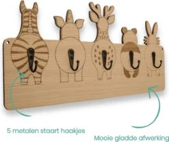 Jooba® Kinderkapstok - 5 Metalen Haken - Kapstok Met Dieren - Kapstok Hangend - Hout - Wandkapstok - Met Bevestigingsmateriaal 11 Jooba® Kinderkapstok - 5 Metalen Haken - Kapstok Met Dieren - Kapstok Hangend - Hout - Wandkapstok - Met Bevestigingsmateriaal -Baby Peuter Winkel 1200x1007 1