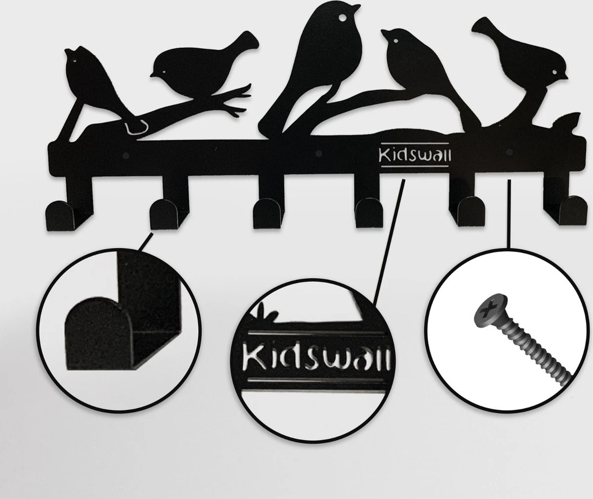 Kinderkapstok - Vogels - Kinderkapstok Haakjes - Babykamer Kapstokken - Babykamer - 6 Haken – Design Kapstokken - Inclusief Bevestigingsmateriaal – Wandkapstok - Babykameraccessoires - Kinderkamer Haakjes - Zwart - Modern 5 Kinderkapstok - Vogels - Kinderkapstok Haakjes - Babykamer Kapstokken - Babykamer - 6 Haken – Design Kapstokken - Inclusief Bevestigingsmateriaal – Wandkapstok - Babykameraccessoires - Kinderkamer Haakjes - Zwart - Modern - Afbeelding 3