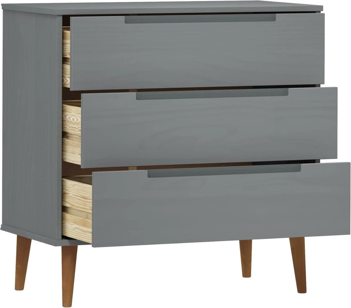 VidaXL Ladekast MOLDE 80x40x80 Cm Massief Grenenhout Grijs 8 VidaXL Ladekast MOLDE 80x40x80 Cm Massief Grenenhout Grijs - Afbeelding 6