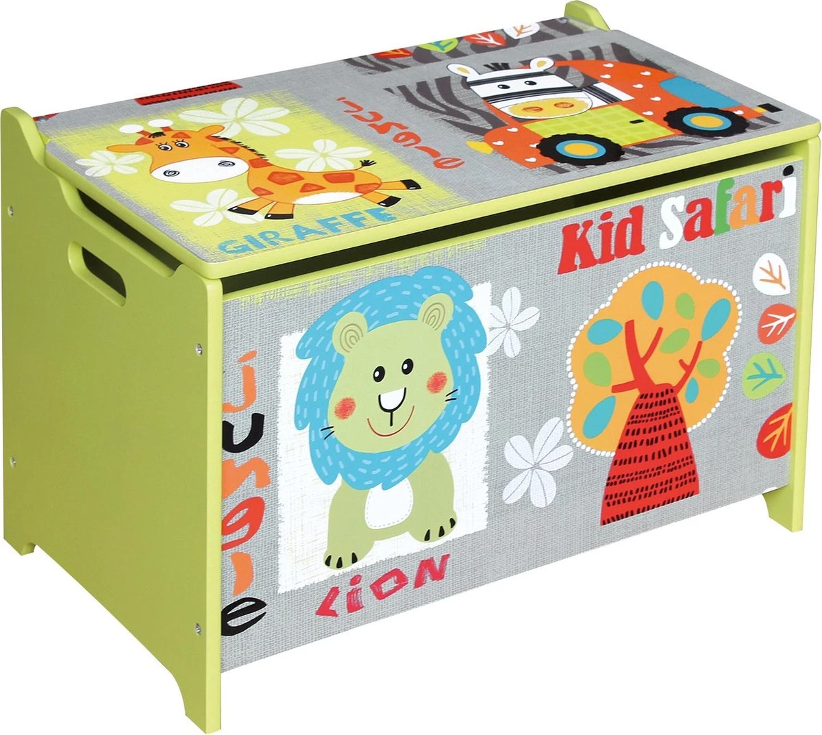 Playwood - Houten Gekleurde Speelgoedkist Wilde Dieren - Opbergkist 3 Playwood - Houten Gekleurde Speelgoedkist Wilde Dieren - Opbergkist