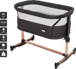 BabyGO Co Sleeper - Aanschuifwieg Met Schommelfuntie - Vivaldi - Goud-Zwart -Baby Peuter Winkel 1200x1090 5