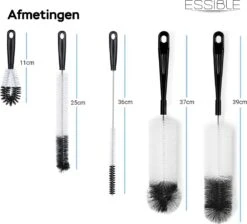 ESSIBLE Flessenborstel - Flessenrager - Schoonmaakborstel - Flessenreiniger - 5 Stuks - Kras- En BPA Vrij - Geschikt Voor Alle Oppervlakken - Zwart -Baby Peuter Winkel 1200x1090 8