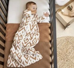 Meyco Ikat/Uni Wieglaken - 2-pack - Sand/toffee - 75x100cm -Baby Peuter Winkel 1200x1109 3