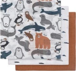 Jollein Hydrofiel Multidoek Meadow 70x70cm - Rosewood - 3 Stuks -Baby Peuter Winkel 1200x1113 2