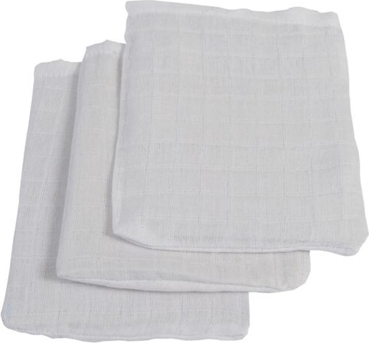 Jollein Baby Hydrofiel Washandje Basic - Wit - 3 Stuks 4 Jollein Baby Hydrofiel Washandje Basic - Wit - 3 Stuks - Afbeelding 2