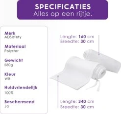 ADSafety - Baby Bed Omrander - Bedbumper - Hoofdbeschermer - Set Van 2 - 340x30cm & 160x30cm 18 ADSafety - Baby Bed Omrander - Bedbumper - Hoofdbeschermer - Set Van 2 - 340x30cm & 160x30cm -Baby Peuter Winkel 1200x1130 3