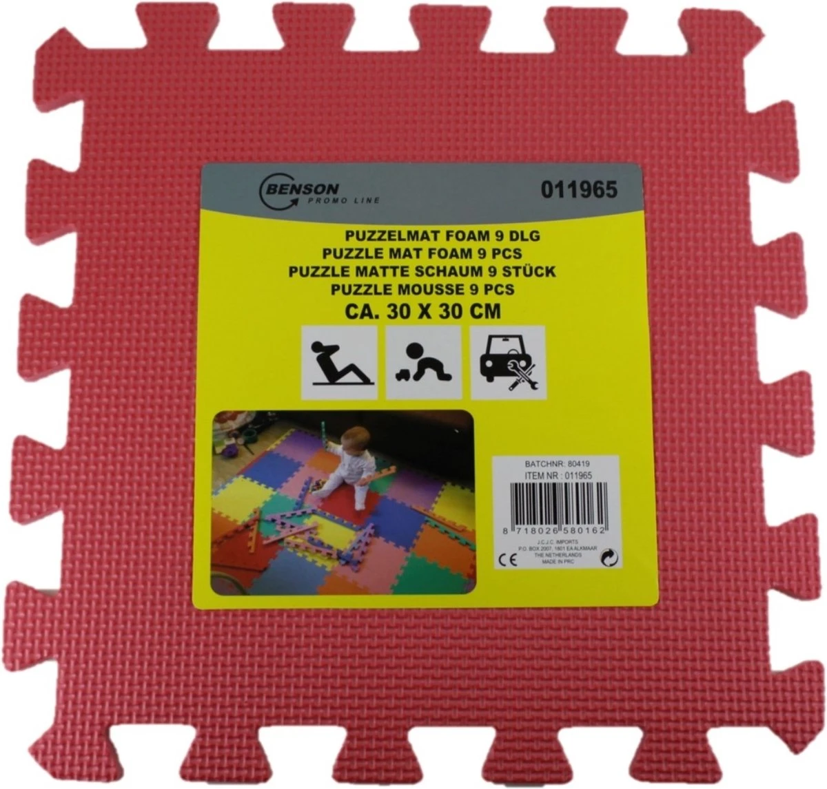 Benson 9 Stuks Zwarte Puzzel Vloertegels Foam 30 X 30 Cm - Puzzel Speelmat - Baby/peuter Speelgoed Matten 9 Benson 9 Stuks Zwarte Puzzel Vloertegels Foam 30 X 30 Cm - Puzzel Speelmat - Baby/peuter Speelgoed Matten - Afbeelding 7
