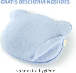 SIMIA™ Ergonomisch Babykussen Met Afneembare Hoes - Tegen Plat Achterhoofd - Hoofdkussen - Traagschuim Kussen - Memory Foam - Baby Steunkussen - Kraamcadeau - Blauw -Baby Peuter Winkel 1200x1152 1