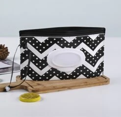 Merkloos Billendoekjes Houder - Vochtige Tissuehouder -Natte Doekjes Houder - Dispenser - Wipe Box - Billendoekjesdoos - Vochtig Toiletpapier Houder - Geschikt Voor Make Up Doekjes, Reinigingsdoekjes - Baby Cadeau - Kraamcadeau - Zwart/wit