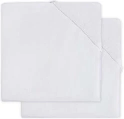 Jollein Baby Hoeslaken Wieg Jersey 40/50x80/90cm - Wit - 2 Stuks