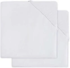 Jollein Hoeslaken Molton Peuterbed 75x150cm - Wit - 2 Stuks