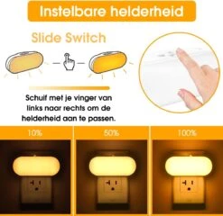 LÉBOL. Smart. - LED Nachtlampje Stopcontact X2 - Incl. E-Book - Dag & Nacht Sensor - Kinderen & Volwassenen - Warm Wit -Baby Peuter Winkel 1200x1166 19
