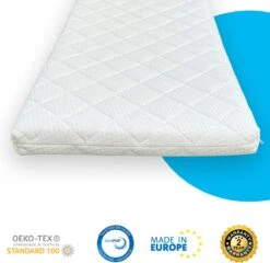 Babymatras 50x80 Wiegmatras Koudschuim HR40 Dubbeldoek | Afritsbaar | Wasbaar | Ademend -Baby Peuter Winkel 1200x1166 6