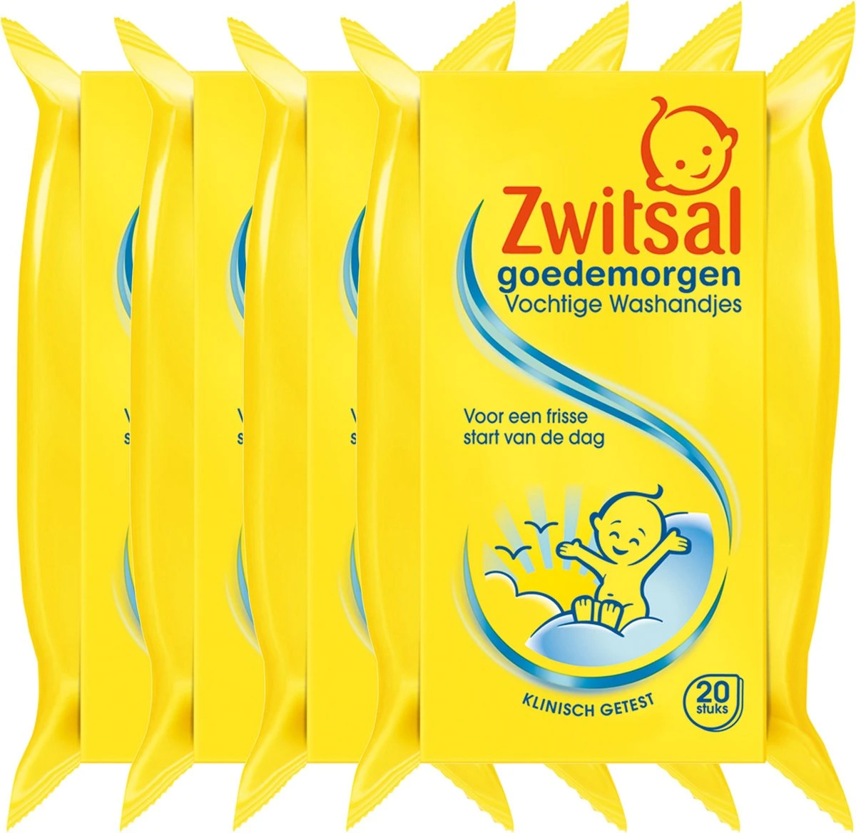 Zwitsal Baby Goedemorgen Vochtige Washandjes - 4 X 20 Stuks - Voordeelverpakking 4 Zwitsal Baby Goedemorgen Vochtige Washandjes - 4 X 20 Stuks - Voordeelverpakking - Afbeelding 2