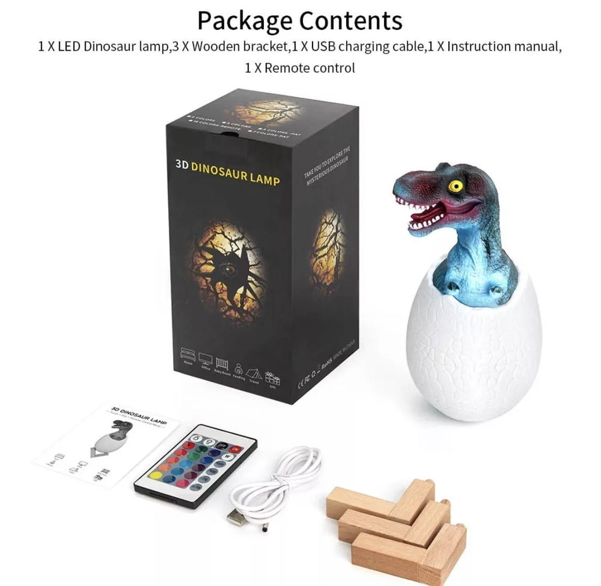 Dinosaurus T-REX Lamp - Nachtlamp Kinderen - Verlichting - Speelgoed - 16 Kleuren 9 Dinosaurus T-REX Lamp - Nachtlamp Kinderen - Verlichting - Speelgoed - 16 Kleuren - Afbeelding 7