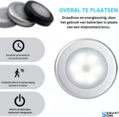 3x LED Nachtlampje Met Bewegingssensor - INCL. Batterijen - Babykamer Nachtlampjes Met Bewegingssensor - Kastverlichting Met Sensor - Trapverlichting - Draadloze Verlichting - Warm Wit Licht -Baby Peuter Winkel 1200x1173 6