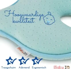 Baby IQ Orthopedisch Baby Hoofdkussen – Traagschuim – Tegen Plat Achterhoofd – Baby Kussen Plat Hoofd - Kraamcadeau – Blauw – Incl Gratis Bandana Slabber -Baby Peuter Winkel 1200x1175 1