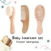 Baby Borstel - Baby Haarborstel - Baby Verzorging Set - Baby Borstel En Kam - Houten Baby Kam - Haarborstel Set - Babyshower Gift- Baby Verzorgingsproducten - Baby Kam - Kraamcadeau -Baby Peuter Winkel 1200x1175