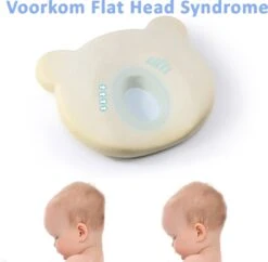 SIMIA™ Ergonomisch Babykussen Met Afneembare Hoes - Tegen Plat Achterhoofd - Hoofdkussen - Traagschuim Kussen - Memory Foam - Baby Steunkussen - Kraamcadeau - Blauw -Baby Peuter Winkel 1200x1178 10