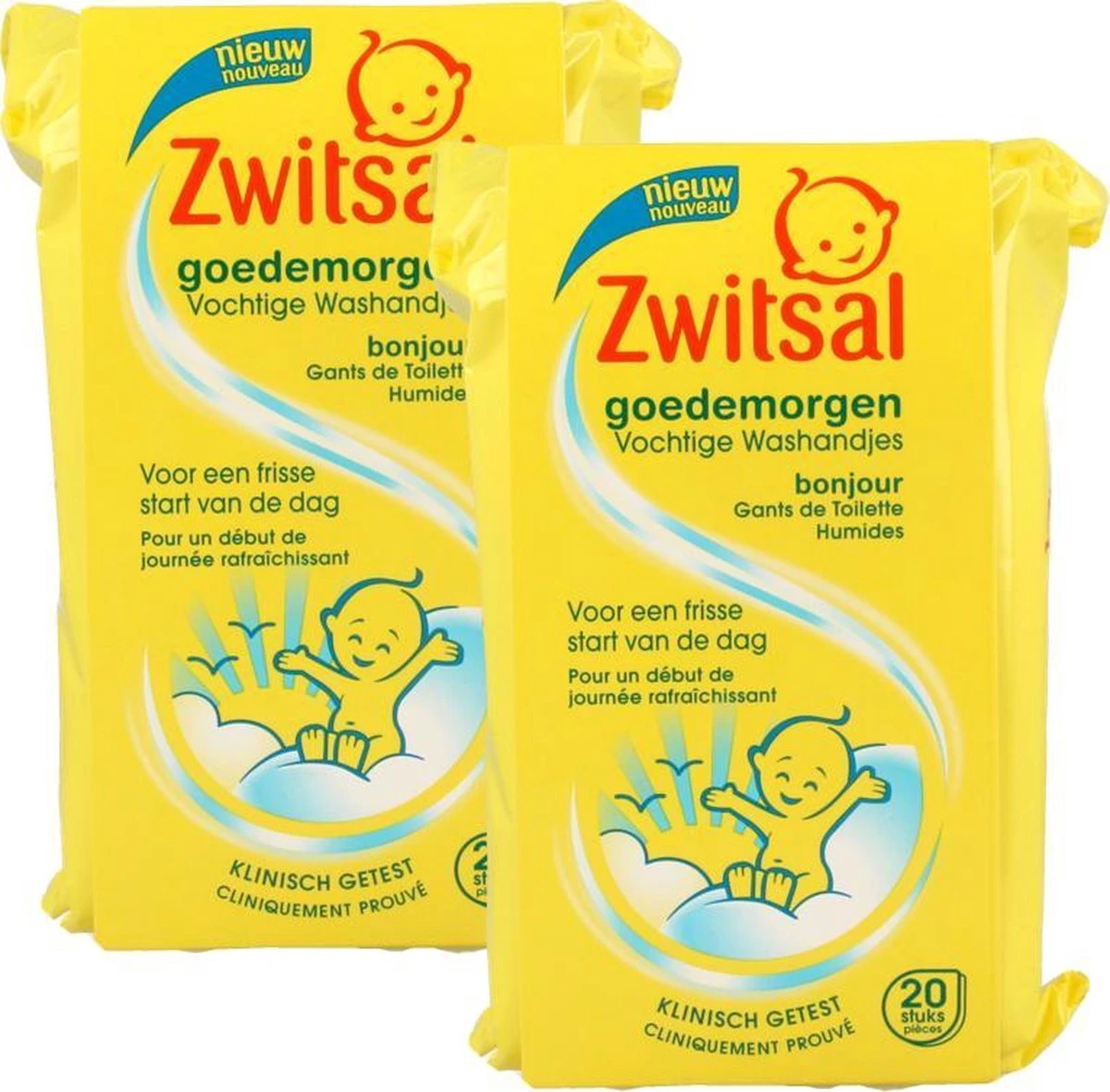 Zwitsal - Goedemorgen Vochtige Washandjes - 40 Washandjes (2x20) 3 Zwitsal - Goedemorgen Vochtige Washandjes - 40 Washandjes (2x20)