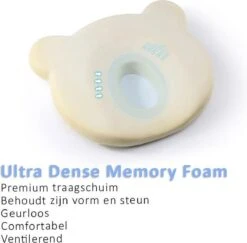 SIMIA™ Ergonomisch Babykussen Met Afneembare Hoes - Tegen Plat Achterhoofd - Hoofdkussen - Traagschuim Kussen - Memory Foam - Baby Steunkussen - Kraamcadeau - Blauw -Baby Peuter Winkel 1200x1182 5