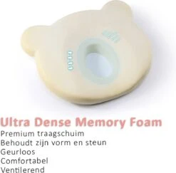 SIMIA™ Ergonomisch Babykussen Met Afneembare Hoes - Tegen Plat Achterhoofd - Hoofdkussen - Traagschuim Kussen - Memory Foam - Baby Steunkussen - Kraamcadeau - Roze -Baby Peuter Winkel 1200x1182 6