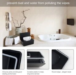 BillendoekjesDoos - Zinaps Baby Wipes Box, Opbergdoos Voor Natte Doekjes, Babydoekjes Case Toilet Papier Doos Weefsel Houder Plastic Nat Dispenser Tissue Box Servet Box (zwart) (WK 02129) -Baby Peuter Winkel 1200x1183 7