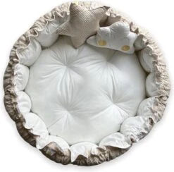 Bébélunes Waffle Beige - Babynest - Speelnest - Speelkleed - Speelmat - Beige - 140cm - Inclusief Speelkussens -Baby Peuter Winkel 1200x1186 1