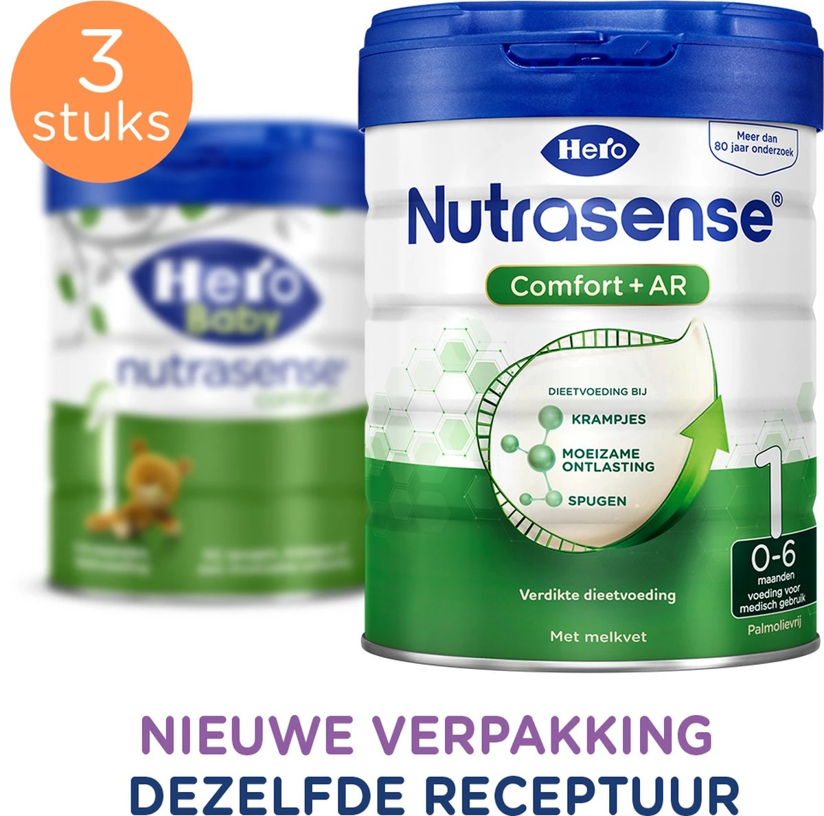 Hero Baby Nutrasense Comfort+ 1 - Flesvoeding Van 0 Tot 6 Maanden - 3 X 700 Gram 3 Hero Baby Nutrasense Comfort+ 1 - Flesvoeding Van 0 Tot 6 Maanden - 3 X 700 Gram